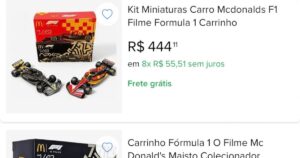 Carrinho de F1 do McDonald’s some em horas e chega a R$ 400 nas lojas!