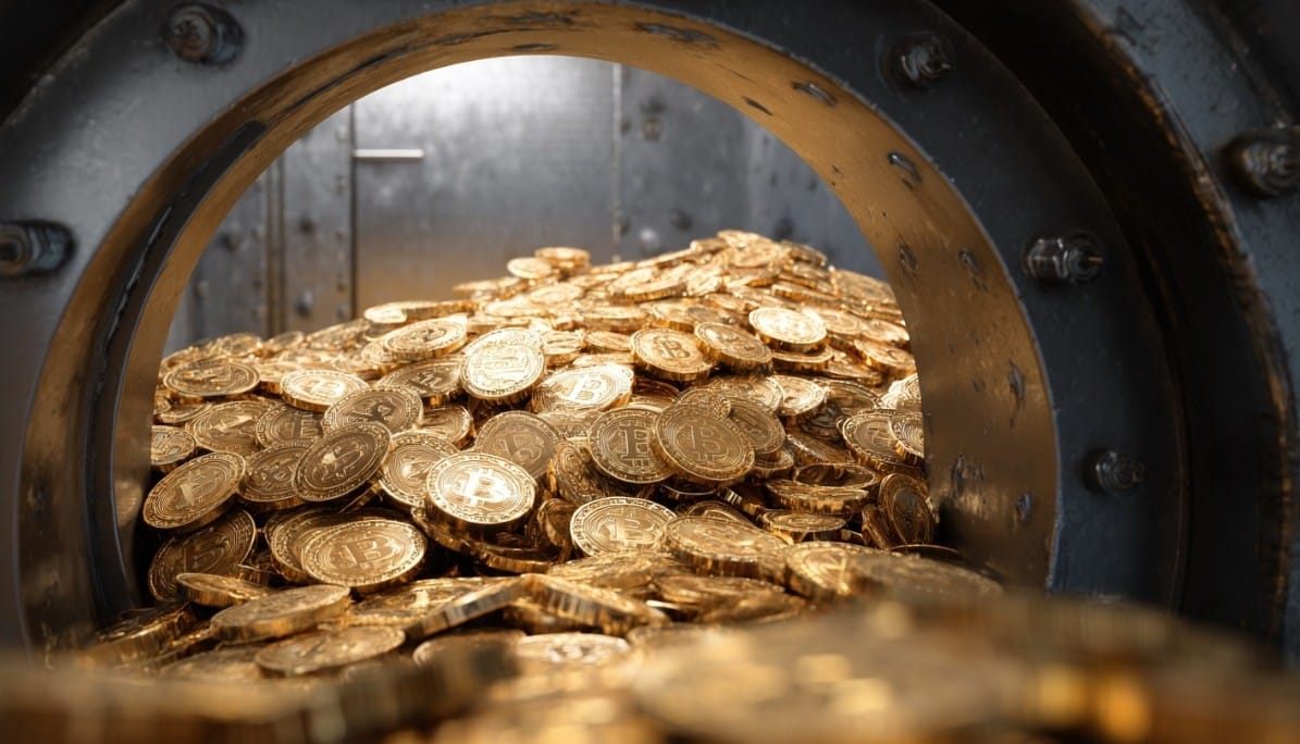 Bitcoin saindo do cofre