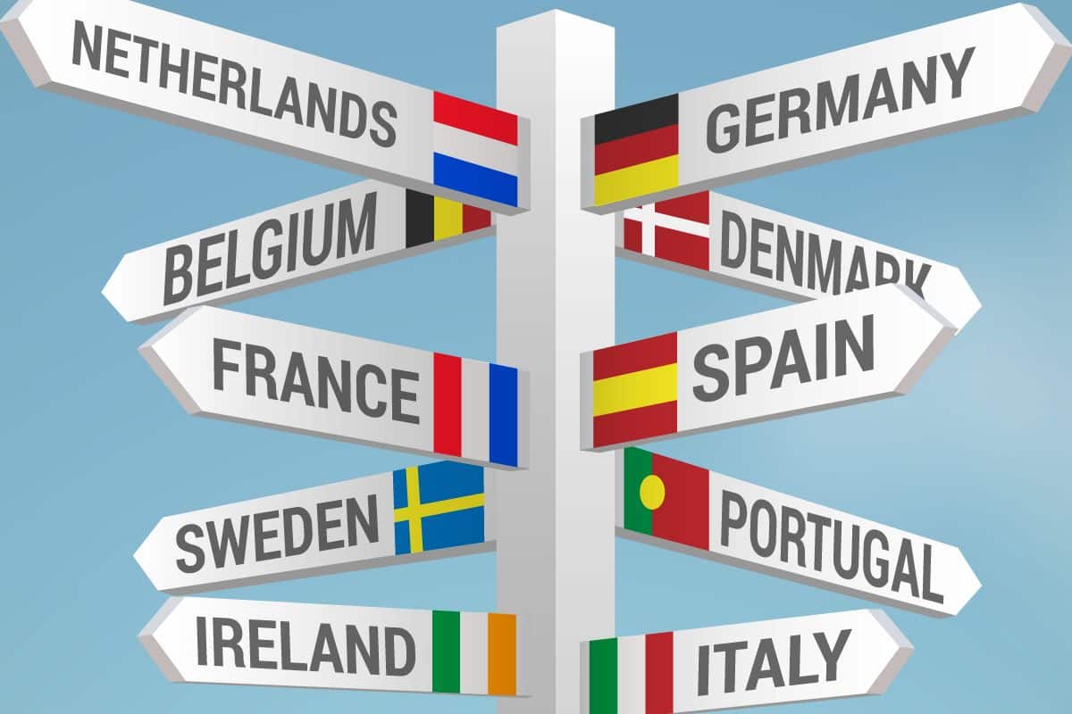 Placas de paises da Europa