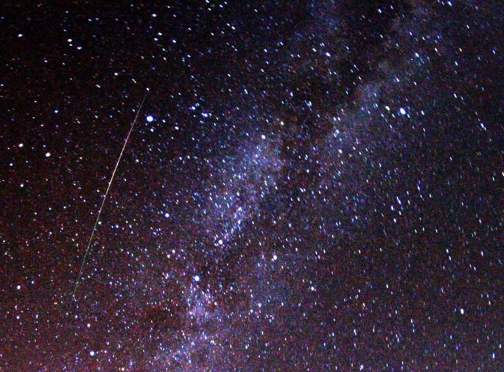 1024px Perseid meteor and Milky Way in 2009