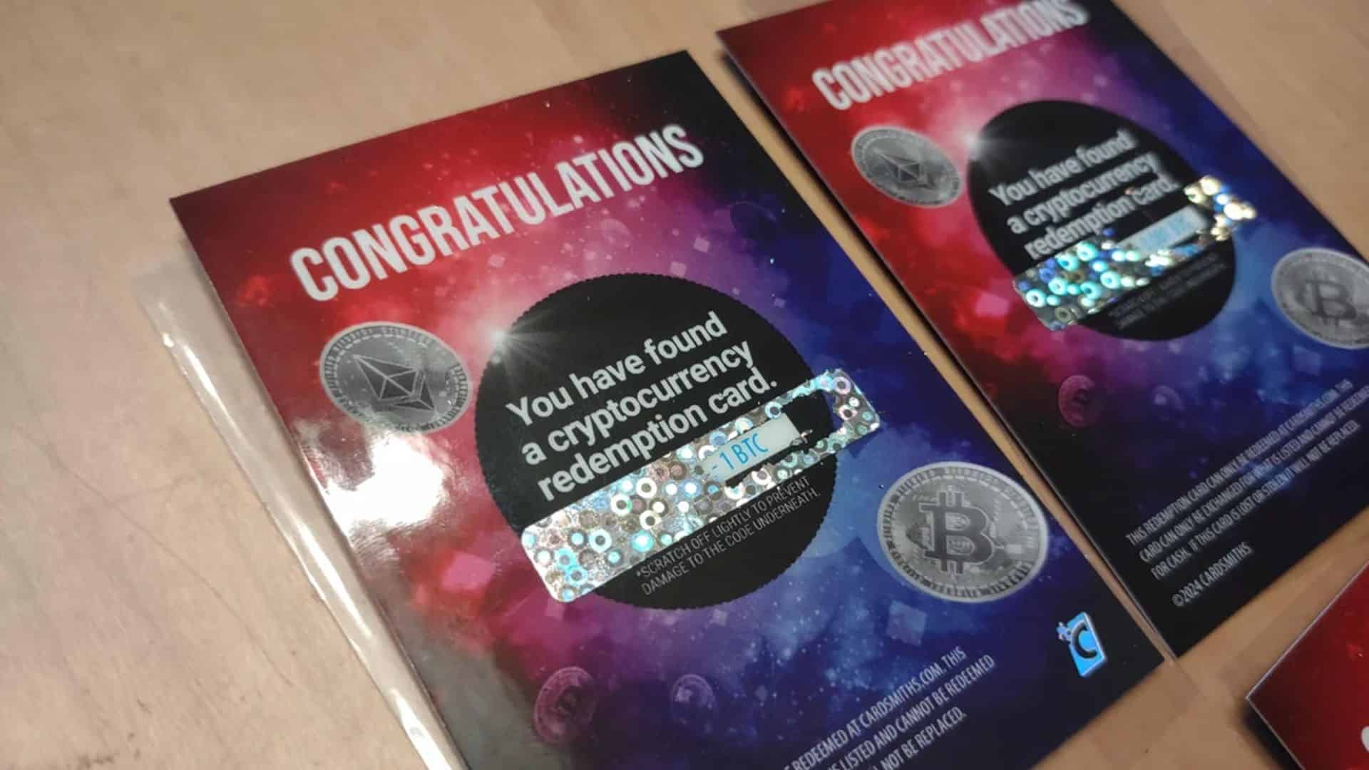 Incrível! Unidas as Chances: Prêmio de 1 Bitcoin em Cartão Surpresa de Criptomoedas! 1 Homem ganha 1 bitcoin em cartao surpresa