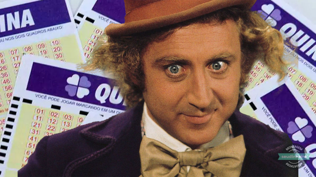Quina Surpreende: 19 Milionários de Uma Só Vez, Mas Um Fará Fortuna ainda Maior! 2 Willy Wonka loteria quina creditos Shutterstock filme oficial Montagem Brenda Silva e Andrei Morais