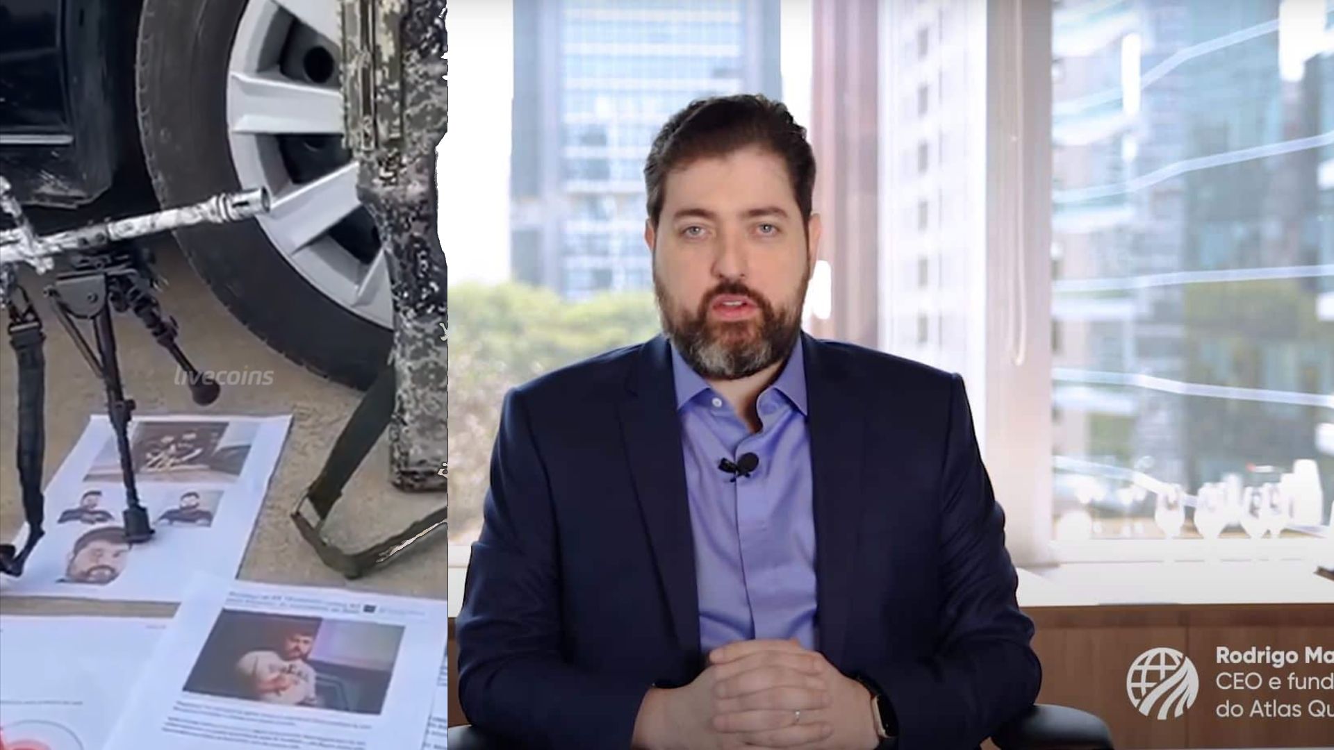 Homens disparam com fuzil proximo de carro com fotos de Rodrigo Marques da Atlas Quantum e ameacam t