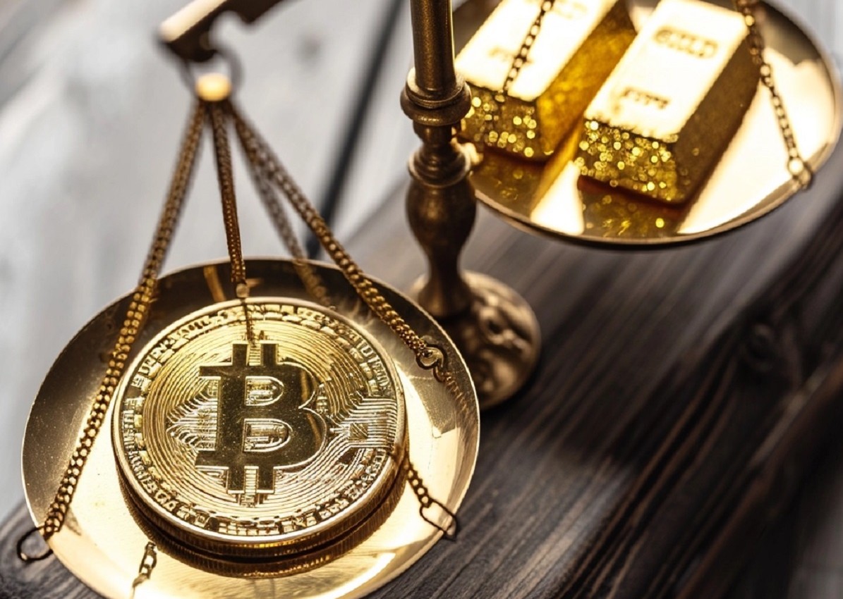 Ouro em Colapso! Bitcoin Pode Explodir Até US$ 242 Mil, Afirmam Especialistas! 1 escala ouro bitcoin