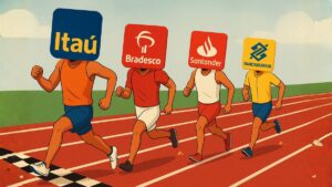 A corrida dos bancos entre Itau ITUB4 Bradesco BBDC4 Santander Brasil SANB11 e Banco do Brasil BBAS3