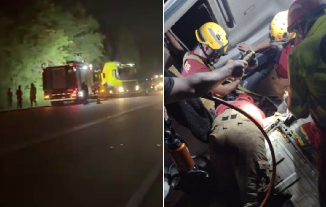 Heróis Resgatam Vítimas de Carreta Após Queda em Região Isolada do RS! 2 acidente br 392 rs resgate06