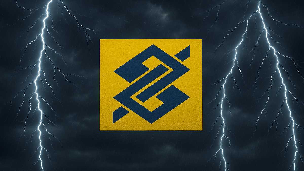 logo Banco do Brasil no meio de uma tempestade