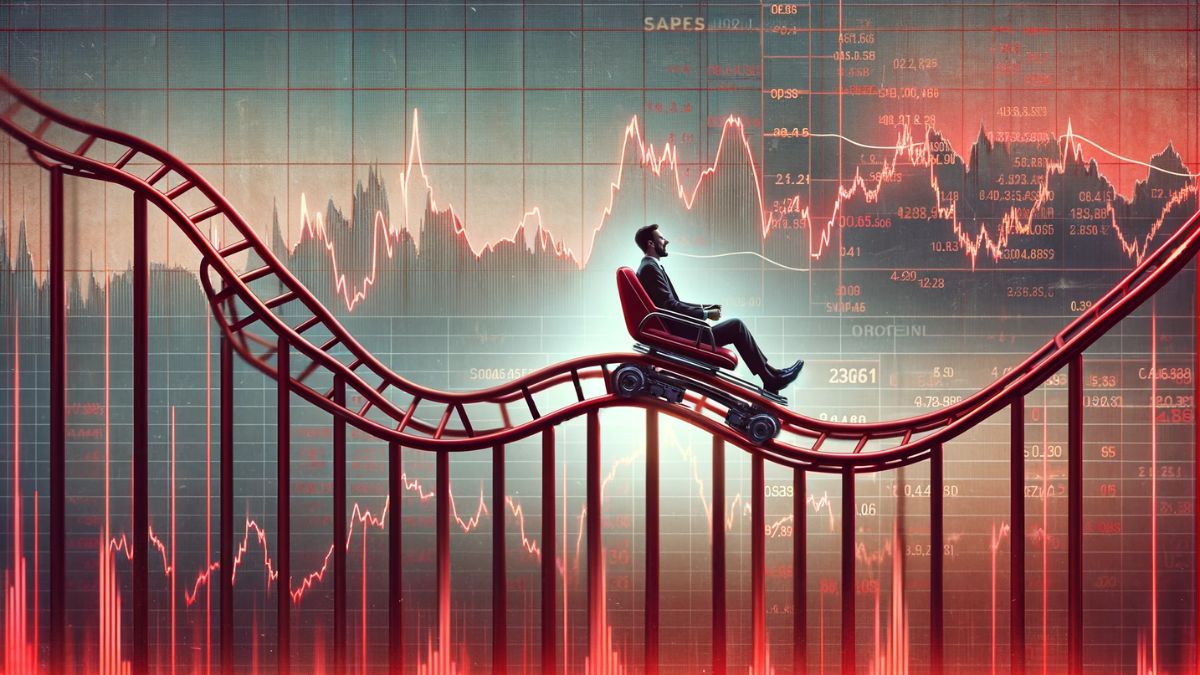 Investidor vivencia volatilidade nos mercados financeiros com alta e queda da bolsa Foto DALL EChatG
