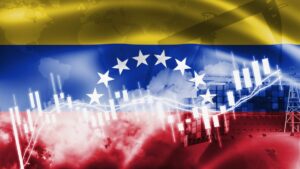 Bandeira de Venezuela mercado de acoes e economia