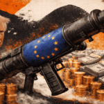 Bazuca comercial da Europa que sera usada contra Donald Trump Imagem gerada por IA