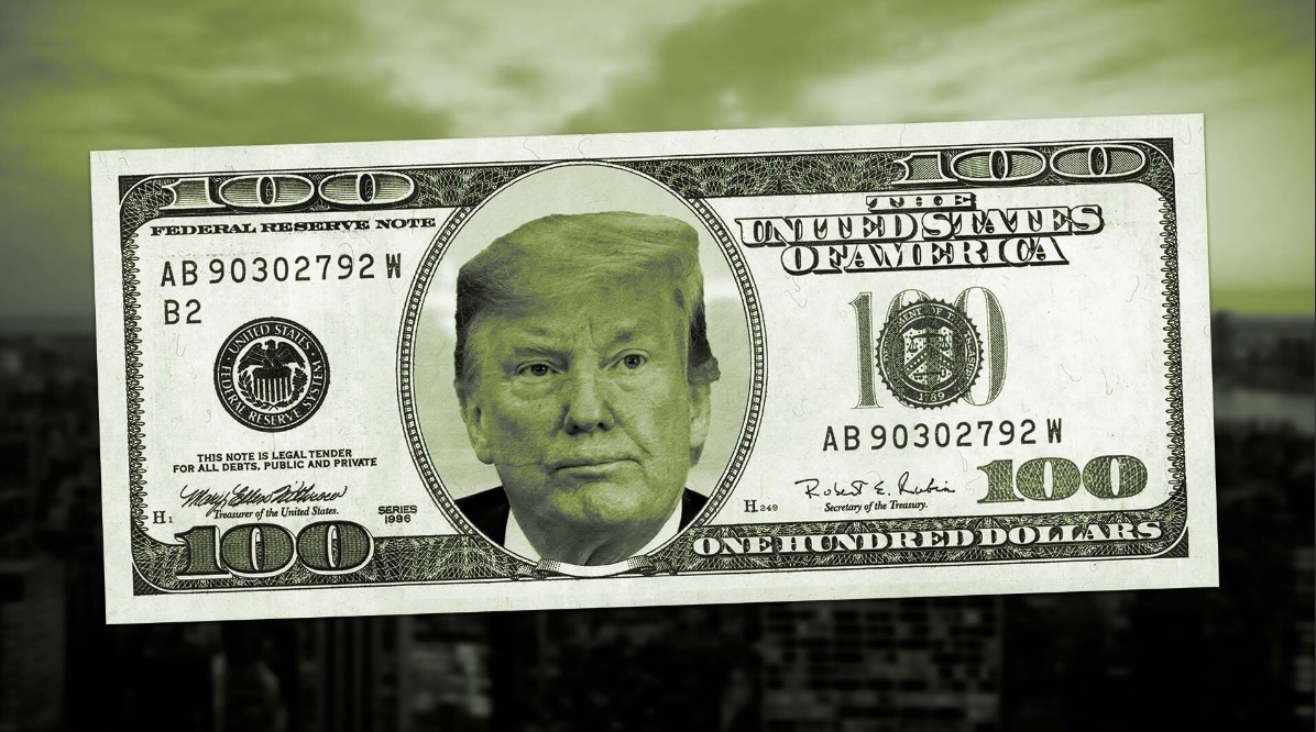 Trump na nota de dolar