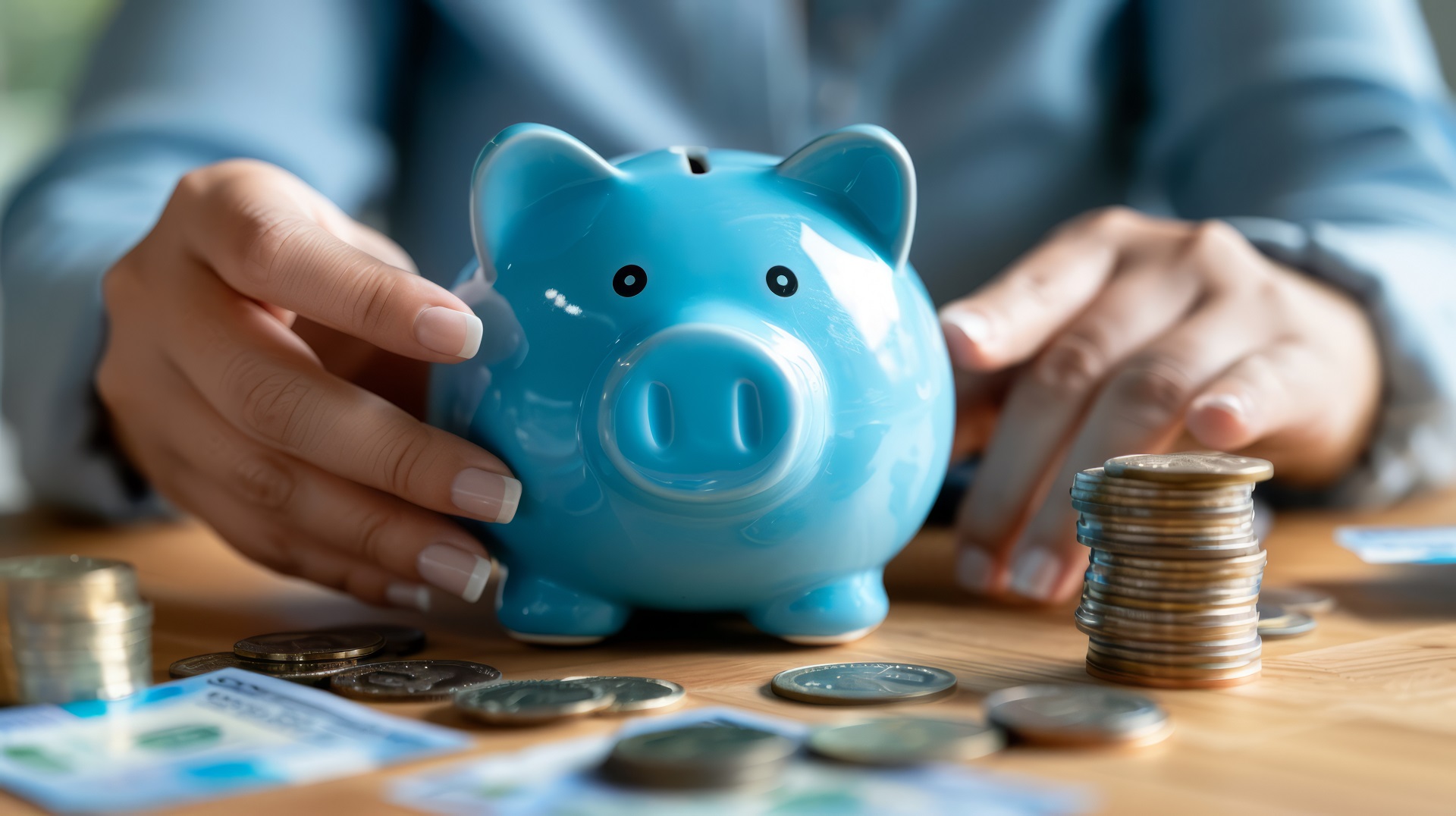 close up money put aside savings