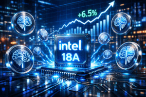 Intel dispara 6,5% com o lançamento bombástico dos chips 18A e cria ondas no mercado de criptomoedas de IA!