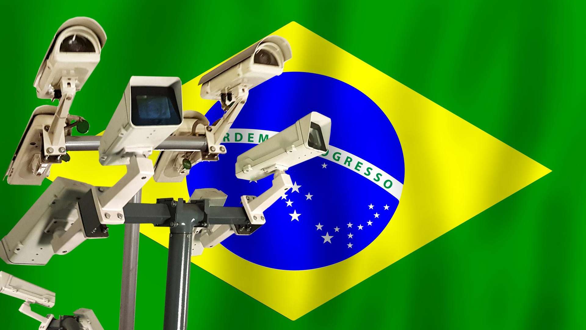 Autoridades se Reúnem Urgentemente para Definir Regras da Bitcoin no México! 1 Bandeira do Brasil com cameras de vigilancia