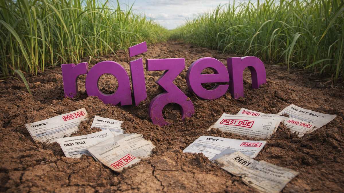 raizen raiz4 afundada em dividas no meio de uma plantacao de cana de acucar