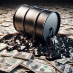 Rodolfo Amstalden: É Possível Viver Sem Petróleo e Gás? 3 Barril de petroleo sobre dolares Foto DALL EChatGPT