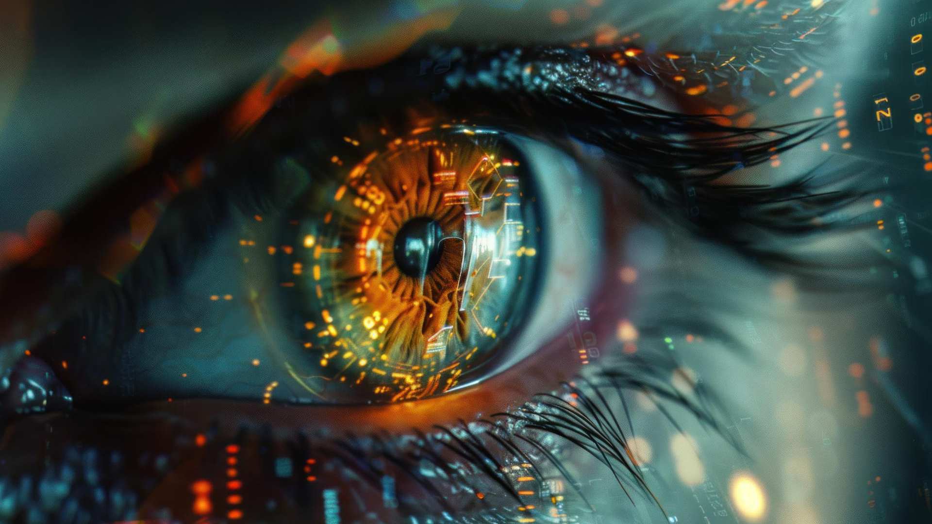 Digital dos olhos a iris