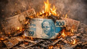 dinheiro queimando dividas endividamento brasileiros