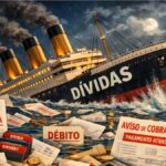 navio afundando em dividas titanic
