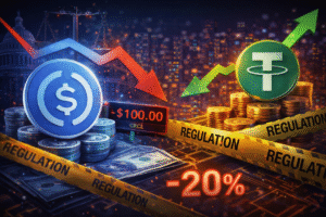 Circle despenca 20% após regras explosivas para stablecoins e auditoria bombástica da Tether!