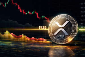 XRP desaba para US$ 1,35 em meio a liquidações explosivas e suporte fragilizado!