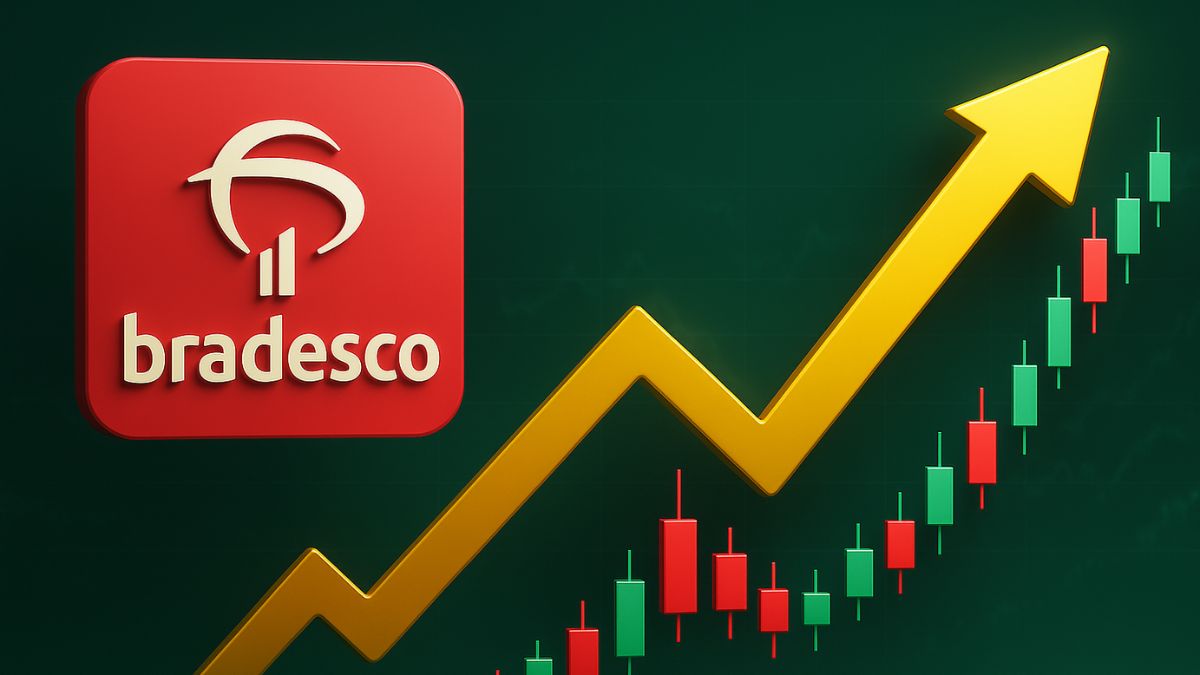 Acoes do banco Bradesco BBDC4 na B3. Foto Dall EChatGPT