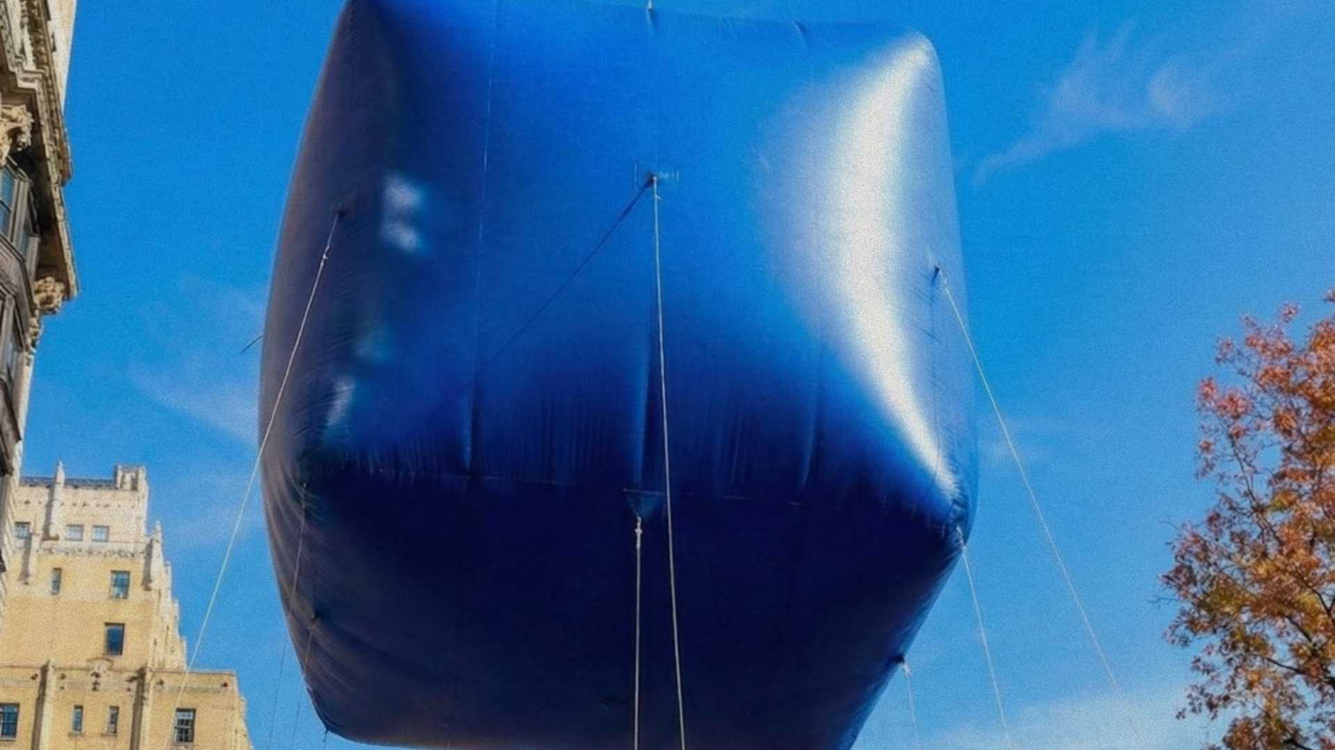 Balao quadrado azul simbolo da Base