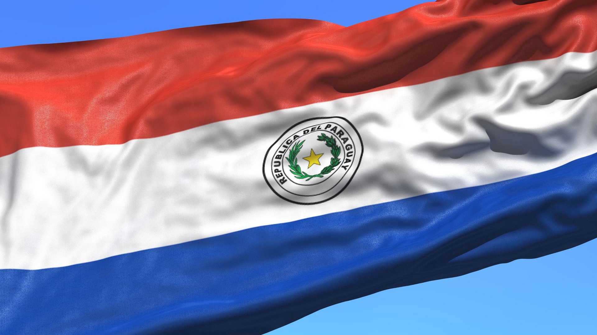 Bandeira do Paraguai em destaque