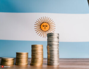 Milei Faz o FMI Dançar e Arrecada US$ 1 Bilhão para a Argentina! 5 Firefly bandeira da argentina com dinheiro sendo empilhado 25253