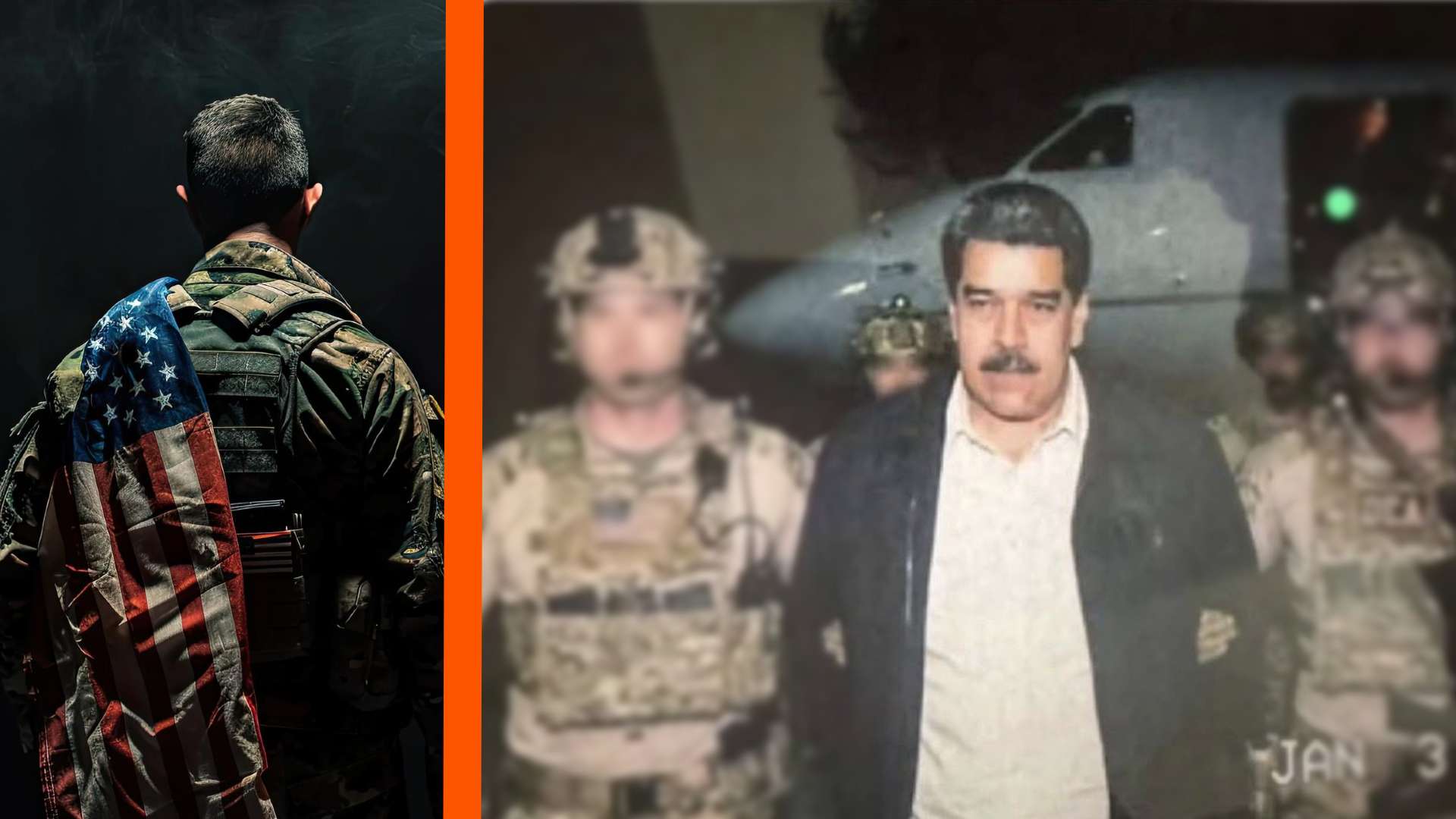 Soldado dos EUA com bandeira nas costas