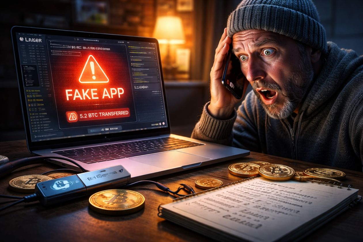 Furto de 5,9 BTC por aplicativo falso na App Store provoca alerta urgente sobre autocustódia! 1 ledger fake app