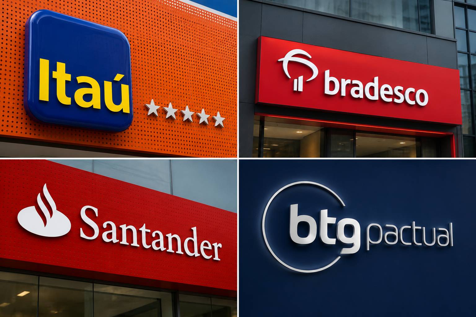 Bancos Itau Bradesco Santander BTG