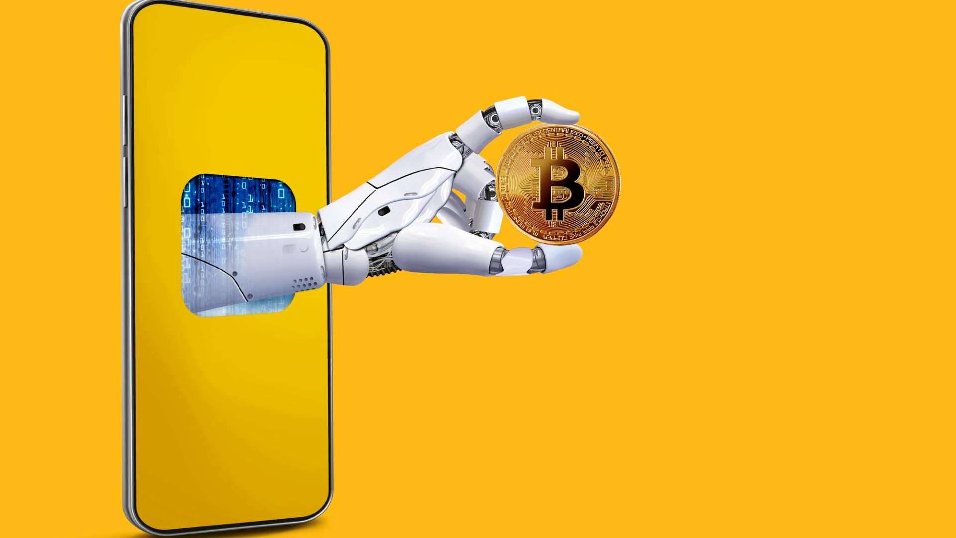 Binance Blindou Mais de US$ 10,5 Bilhões em Fraude com IA Poderosa! 2 Robo segurando bitcoin