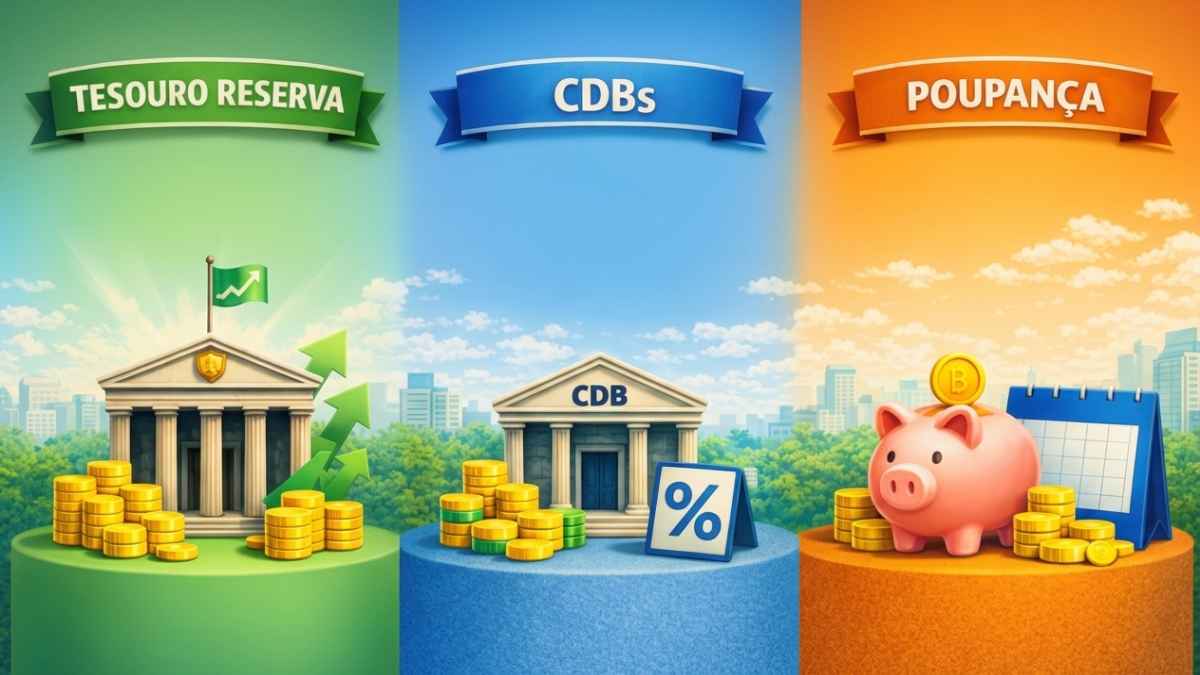Renda Surpreendente: Onde Investir R$ 50 mil e R$ 5 mil? 2 Tesouro Reserva CDB Poupanca