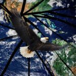 O Fim da Pax Americana e a Revolução das Corretoras de Saúde! 3 aguia careca e globo em fragmentos fim pax americana