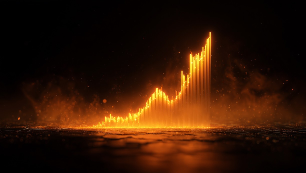 grafico crypto em alta gold